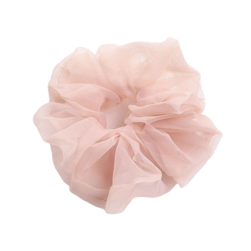 Oversized Chiffon Hair Scrunchie Ballet Pink