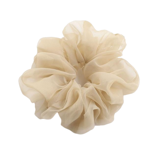 Oversized Chiffon Hair Scrunchie Nude