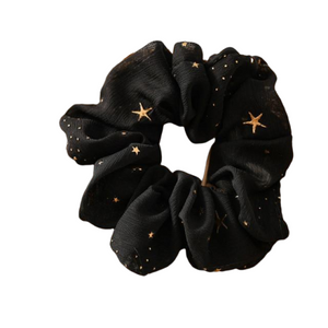 Star Hair Scrunchie in Black