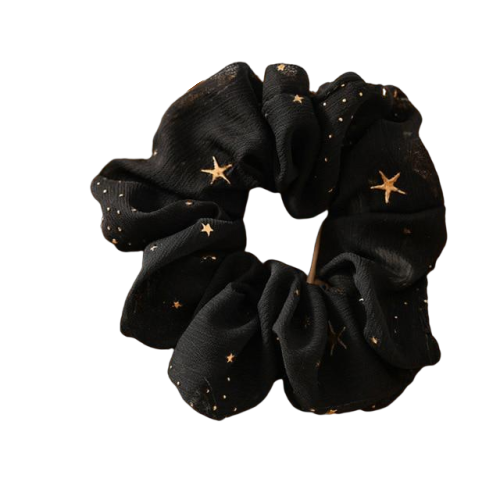 Star Hair Scrunchie in Black