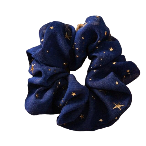 Star Hair Scrunchie in Midnight Blue