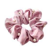 Load image into Gallery viewer, Pearly Satin Hair Scrunchie