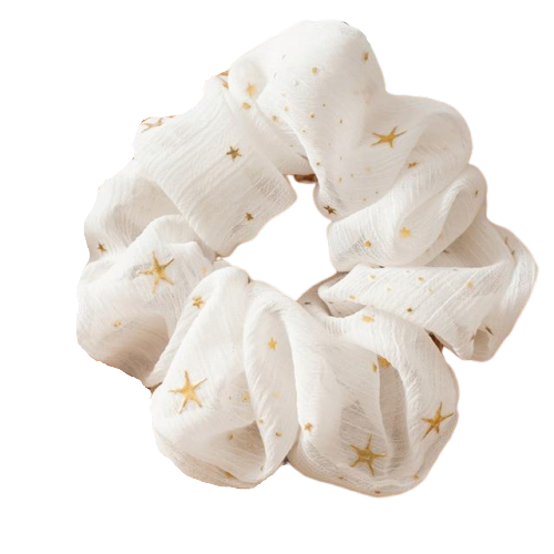 Star Hair Scrunchie in Soft Ivory