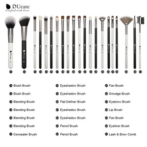 DUcare 31 PCS Black and White Classic Professional Makeup Brush Set