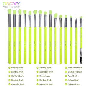 Docolor Complete Eye Brush Set Neon Green