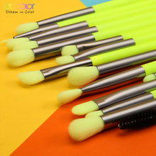 Load image into Gallery viewer, Docolor 15 Piece Eye Brush Set Neon Green