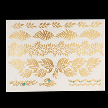 Load image into Gallery viewer, Golden Feathers Temporary Tattoos