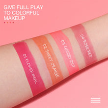 Load image into Gallery viewer, O.TWO.O 2 In 1 Lip &amp; Cheek Tint Shade Swatches