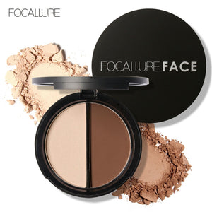 FOCALLURE Face Highlighter & Contour Duo Powder Palette