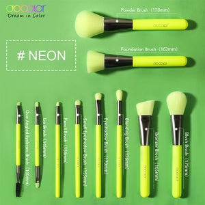Docolor Neon Green Makeup Brush Set