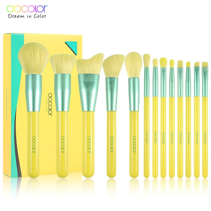 Docolor Lemon Complete Face 13 Piece Makeup Brush Set