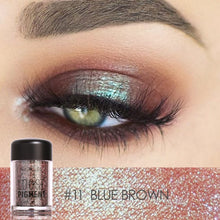 Load image into Gallery viewer, focallure loose pigment metallic eyeshadow #11 blue brown