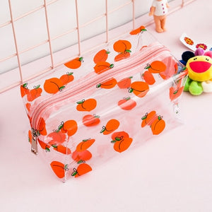 Fruits and Flowers Clear Cosmetic Bag