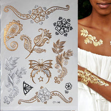 Load image into Gallery viewer, Party Glam Temporary Metallic Tattoos