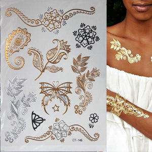 Party Glam Temporary Metallic Tattoos