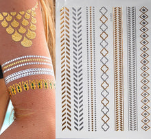 Load image into Gallery viewer, Party Glam Temporary Metallic Tattoos