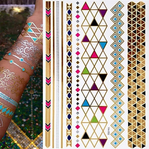 Party Glam Temporary Metallic Tattoos