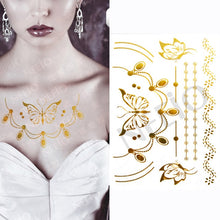 Load image into Gallery viewer, Party Glam Temporary Metallic Tattoos