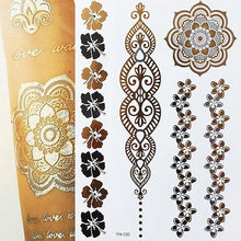 Load image into Gallery viewer, Party Glam Temporary Metallic Tattoos