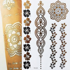 Party Glam Temporary Metallic Tattoos