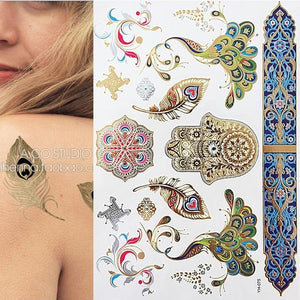 Party Glam Temporary Metallic Tattoos