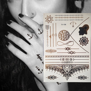 Party Glam Temporary Metallic Tattoos