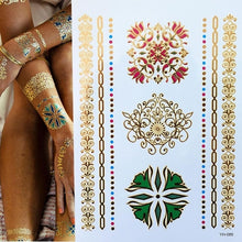Load image into Gallery viewer, Boho Chic Temporary Metallic Tattoos
