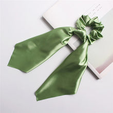 Load image into Gallery viewer, Satin Scarf Scrunchies Pastel Green