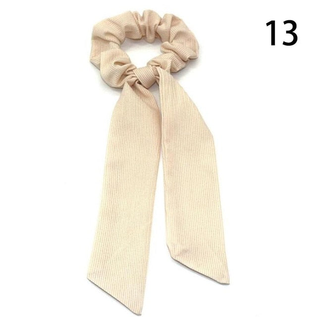 Ribbed Hair Scarf Scrunchie