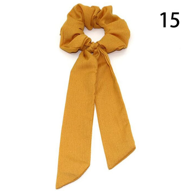 Ribbed Hair Scarf Scrunchie