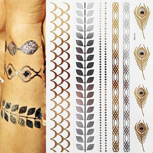 Tribal and Ethnic Chic Flash Metallic Temporary Tattoo