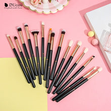 Load image into Gallery viewer, DUcare 15 Piece Complete Eye Brush Set Black