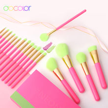 Load image into Gallery viewer, Docolor Neon Hot Pink 18 pc Makeup Brush Set
