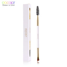 Load image into Gallery viewer, Docolor Dual-Ended Angled Eyebrow and Spoolie Brush White