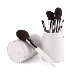 DUcare Luxe 8 Piece Face & Eye Brush Set with Brush Cylinder Case