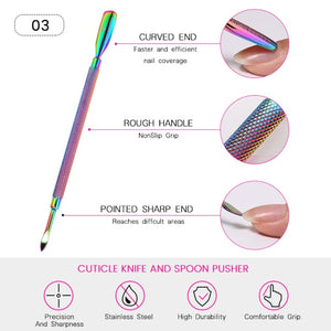BORN PRETTY Chameleon Double-ended Manicure Pusher Tools