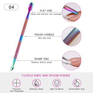 BORN PRETTY Chameleon Double-ended Manicure Pusher Tools