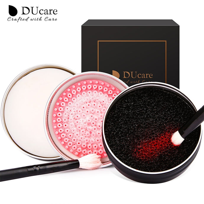 DUcare 2-in-1 Makeup Brush Soap and Sponge Cleanser Set
