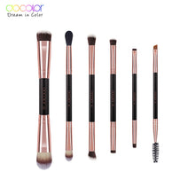 Load image into Gallery viewer, Docolor Rose Gold 6 Pieces Double-Ended Eye Brush Set