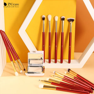 ducare 15 piece complete eye brush set red