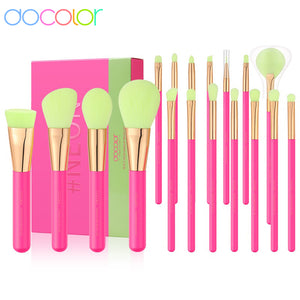 Docolor Neon Hot Pink 18 pc Makeup Brush Set