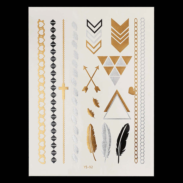 Chains and Arrows Metallic Tattoos