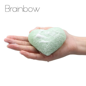 Brainbow Heart Shaped Natural Konjac Sponge