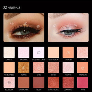 we care your favours 18 color eyeshadow palette 02 neutrals